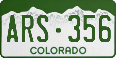 CO license plate ARS356