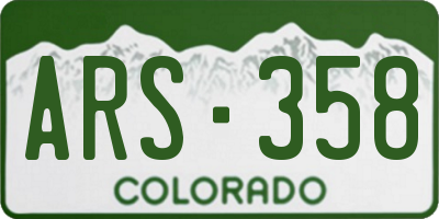 CO license plate ARS358