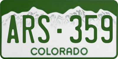 CO license plate ARS359
