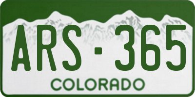 CO license plate ARS365