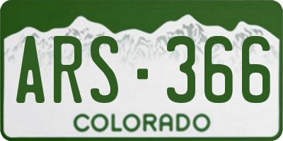 CO license plate ARS366