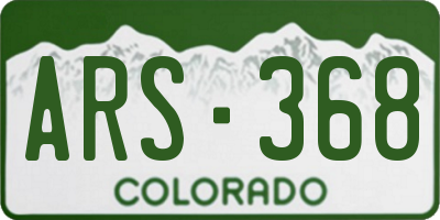 CO license plate ARS368