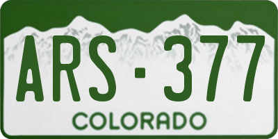 CO license plate ARS377