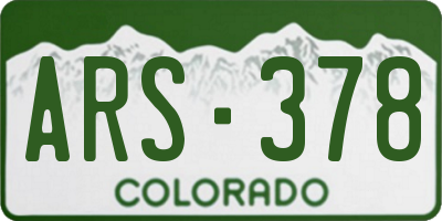 CO license plate ARS378