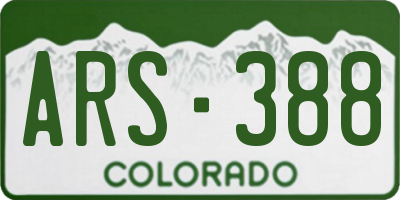 CO license plate ARS388