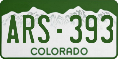 CO license plate ARS393