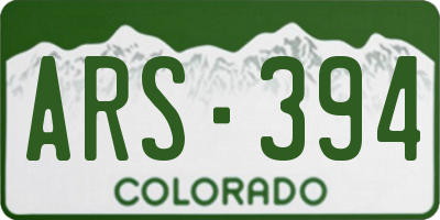 CO license plate ARS394