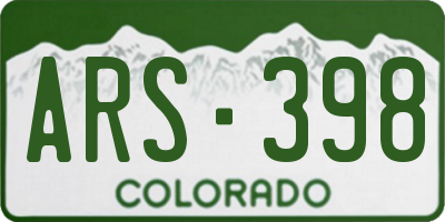 CO license plate ARS398