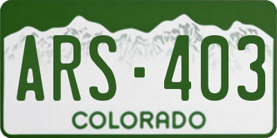 CO license plate ARS403