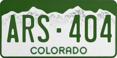 CO license plate ARS404