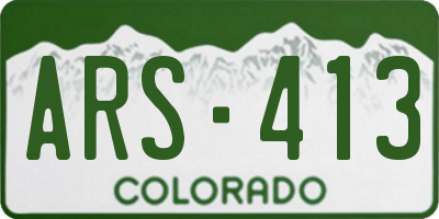 CO license plate ARS413