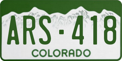 CO license plate ARS418
