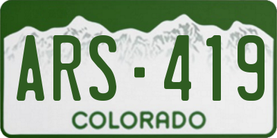 CO license plate ARS419