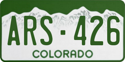 CO license plate ARS426