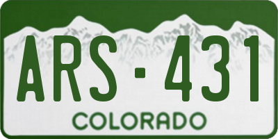 CO license plate ARS431