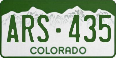 CO license plate ARS435