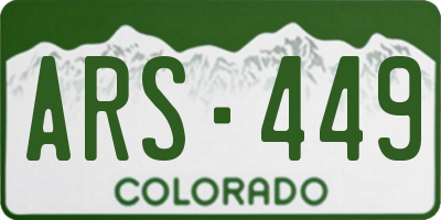 CO license plate ARS449