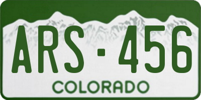 CO license plate ARS456