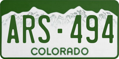 CO license plate ARS494