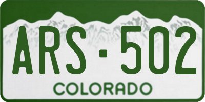 CO license plate ARS502