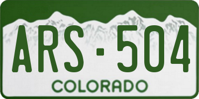 CO license plate ARS504
