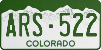 CO license plate ARS522