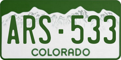 CO license plate ARS533