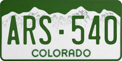 CO license plate ARS540
