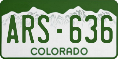 CO license plate ARS636