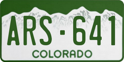 CO license plate ARS641