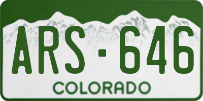 CO license plate ARS646
