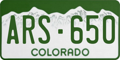 CO license plate ARS650