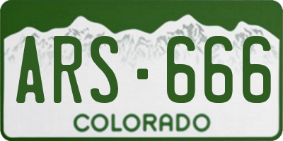 CO license plate ARS666