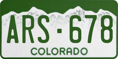 CO license plate ARS678