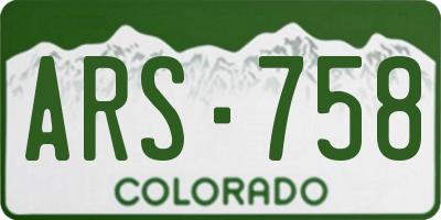 CO license plate ARS758