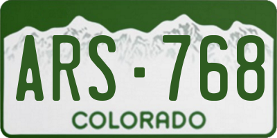 CO license plate ARS768