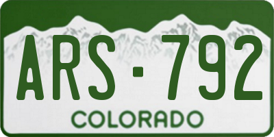 CO license plate ARS792