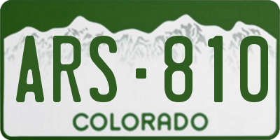 CO license plate ARS810