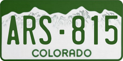 CO license plate ARS815