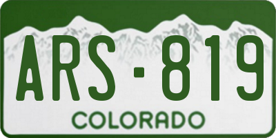 CO license plate ARS819