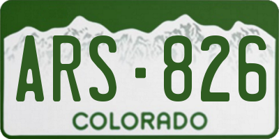 CO license plate ARS826
