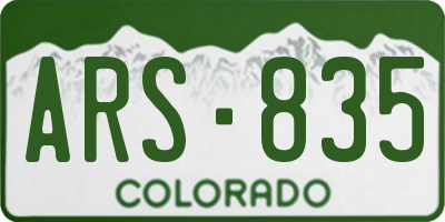 CO license plate ARS835