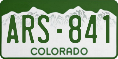 CO license plate ARS841