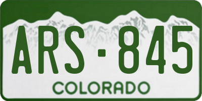 CO license plate ARS845