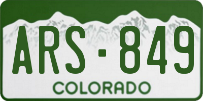 CO license plate ARS849
