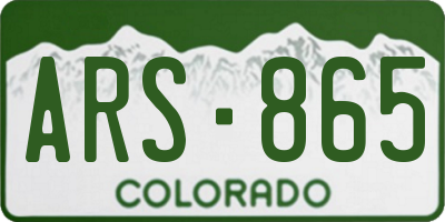 CO license plate ARS865