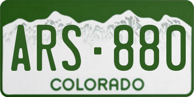 CO license plate ARS880