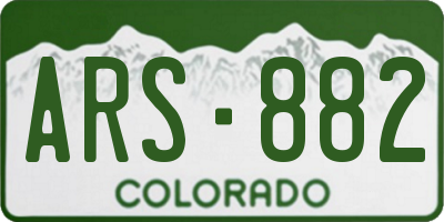 CO license plate ARS882