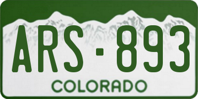 CO license plate ARS893