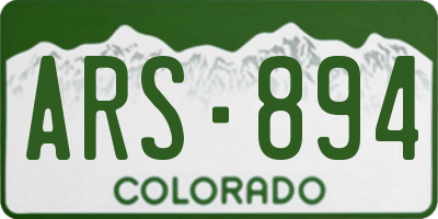CO license plate ARS894